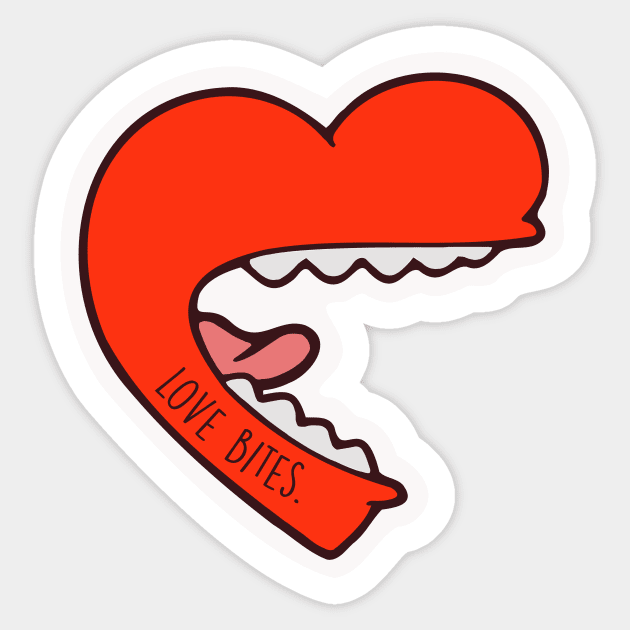 Love Bites | Heart with a Mouth Sticker by SLAG_Creative